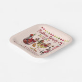 Schattigee kleurrijke kattencocktail kerstfeest papieren bordje (Gebogen)