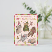 Schattigee Kleurrijke Kattenliefhebber Gevoel Graf Feestdagenkaart (Staand voorkant)