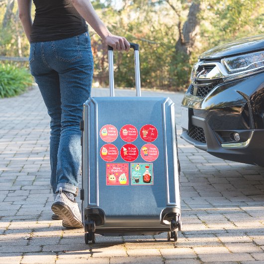 Schattigee kleurrijke Kawaii Christmas Cookie Stic Sticker (Koffer Insitu)