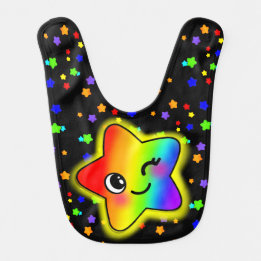Schattigee kleurrijke Kawaii Rainbow Star Heaven Baby Slabbetje