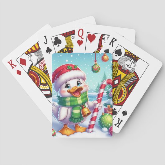 Schattigee kleurrijke kerst eend classic speelkaar pokerkaarten (Achterkant)