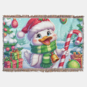 Schattigee Kleurrijke Kerst eend Deken