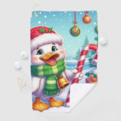 Schattigee Kleurrijke Kerst eend Golfhanddoek (Insitu)