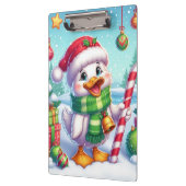 Schattigee Kleurrijke Kerst eend Klembord (Links)