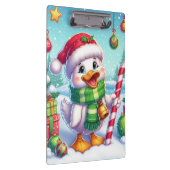 Schattigee Kleurrijke Kerst eend Klembord (Rechts)