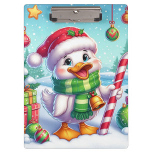Schattigee Kleurrijke Kerst eend Klembord