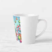 Schattigee Kleurrijke Kerst eend Latte Mok (Rechts)