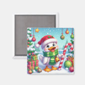 Schattigee Kleurrijke Kerst eend Magneet (Voorkant / Achterkant)
