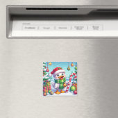 Schattigee Kleurrijke Kerst eend Magneet (Insitu (Vaatwasser))