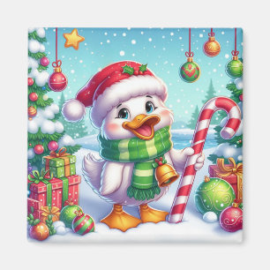 Schattigee Kleurrijke Kerst eend Magneet
