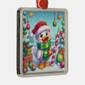 Schattigee Kleurrijke Kerst eend Metalen Ornament (Rechts)