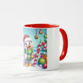Schattigee Kleurrijke Kerst eend Mok (Voorkant rechts)
