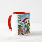 Schattigee Kleurrijke Kerst eend Mok (Voorkant links)