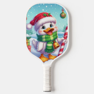 Schattigee Kleurrijke Kerst eend Pickleball Paddle