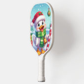 Schattigee Kleurrijke Kerst eend Pickleball Paddle (Links)
