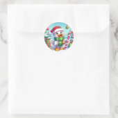 Schattigee Kleurrijke Kerst eend Ronde Sticker (Tas)