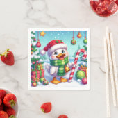 Schattigee Kleurrijke Kerst eend Servet (Insitu)