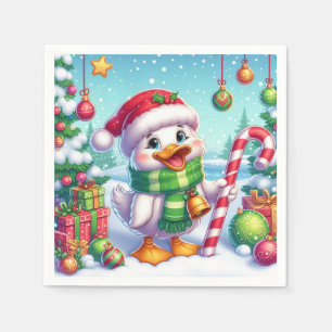 Schattigee Kleurrijke Kerst eend Servet