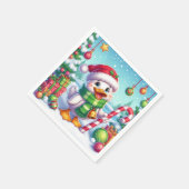 Schattigee Kleurrijke Kerst eend Servet (Hoek)