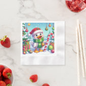 Schattigee Kleurrijke Kerst eend Servet (Insitu)