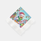 Schattigee Kleurrijke Kerst eend Servet (Hoek)