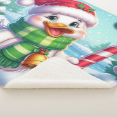 Schattigee Kleurrijke Kerst eend Sherpa Deken (3/4)