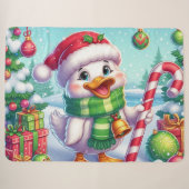 Schattigee Kleurrijke Kerst eend Sherpa Deken (Voorkant (horizontaal))