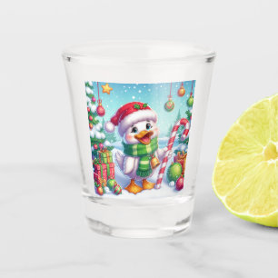 Schattigee Kleurrijke Kerst eend Shot Glas