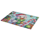 Schattigee Kleurrijke Kerst eend Snijplank (Hoek)