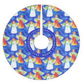 Schattigee kleurrijke kerst engelen Waterverf Kerstboom Rok (Voorkant)