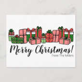 Schattigee kleurrijke kerst feestdagenkaart (Voorkant)