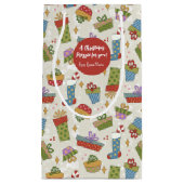 Schattigee, kleurrijke kerstcadeaus klein cadeauzakje (Voorkant)