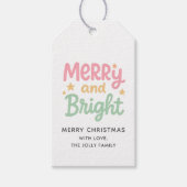 Schattigee kleurrijke kerstdagen cadeaulabel (Voorkant)