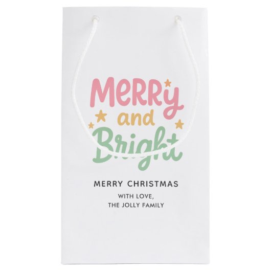 Schattigee kleurrijke kerstdagen klein cadeauzakje (Achterkant)