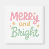 Schattigee kleurrijke kerstdagen magneet (Voorkant)