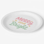 Schattigee kleurrijke kerstdagen papieren bordje (Gekanteld)