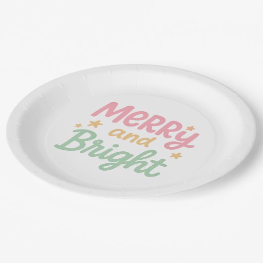 Schattigee kleurrijke kerstdagen papieren bordje (Gekanteld)