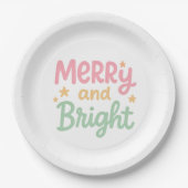 Schattigee kleurrijke kerstdagen papieren bordje (Voorkant)