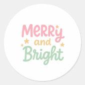 Schattigee kleurrijke kerstdagen ronde sticker (Voorkant)