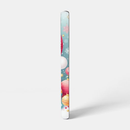 Schattigee, kleurrijke kerstkat samsung galaxy hoesje (Linkerkant)