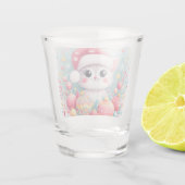 Schattigee, kleurrijke kerstkat shot glas (Achterkant)