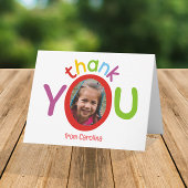 Schattigee Kleurrijke Kinder Foto Dank u Kaart