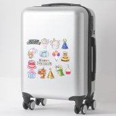 Schattigee Kleurrijke Kinderen Verjaardag Celebrat Sticker (Koffer)