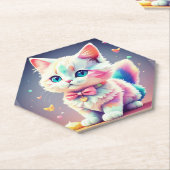 Schattigee Kleurrijke Kitten-84301 Kartonnen Onderzetters (Schuin)
