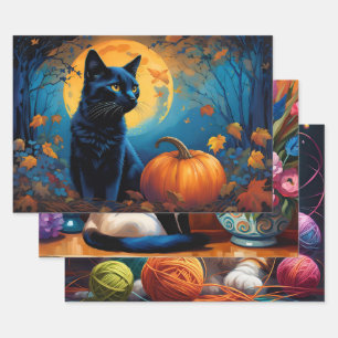 Schattigee Kleurrijke Kittens Inpakpapier Vel