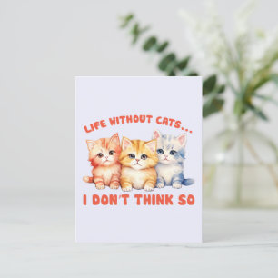 Schattigee kleurrijke Kittens - leven zonder katte Briefkaart