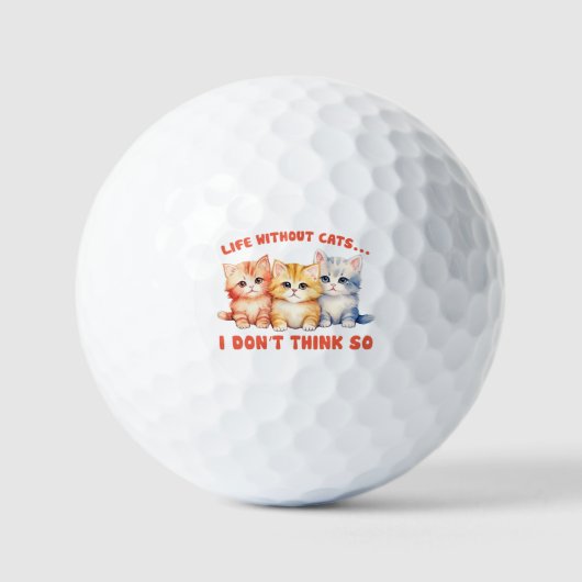 Schattigee kleurrijke Kittens - leven zonder katte Golfballen (Voorkant)