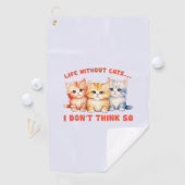 Schattigee kleurrijke Kittens - leven zonder katte Golfhanddoek (Insitu)