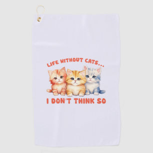 Schattigee kleurrijke Kittens - leven zonder katte Golfhanddoek
