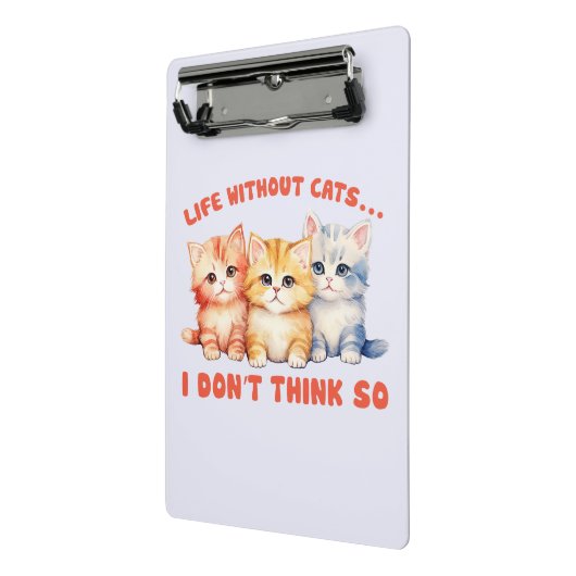 Schattigee kleurrijke Kittens - leven zonder katte Mini Klembord (Angled2)